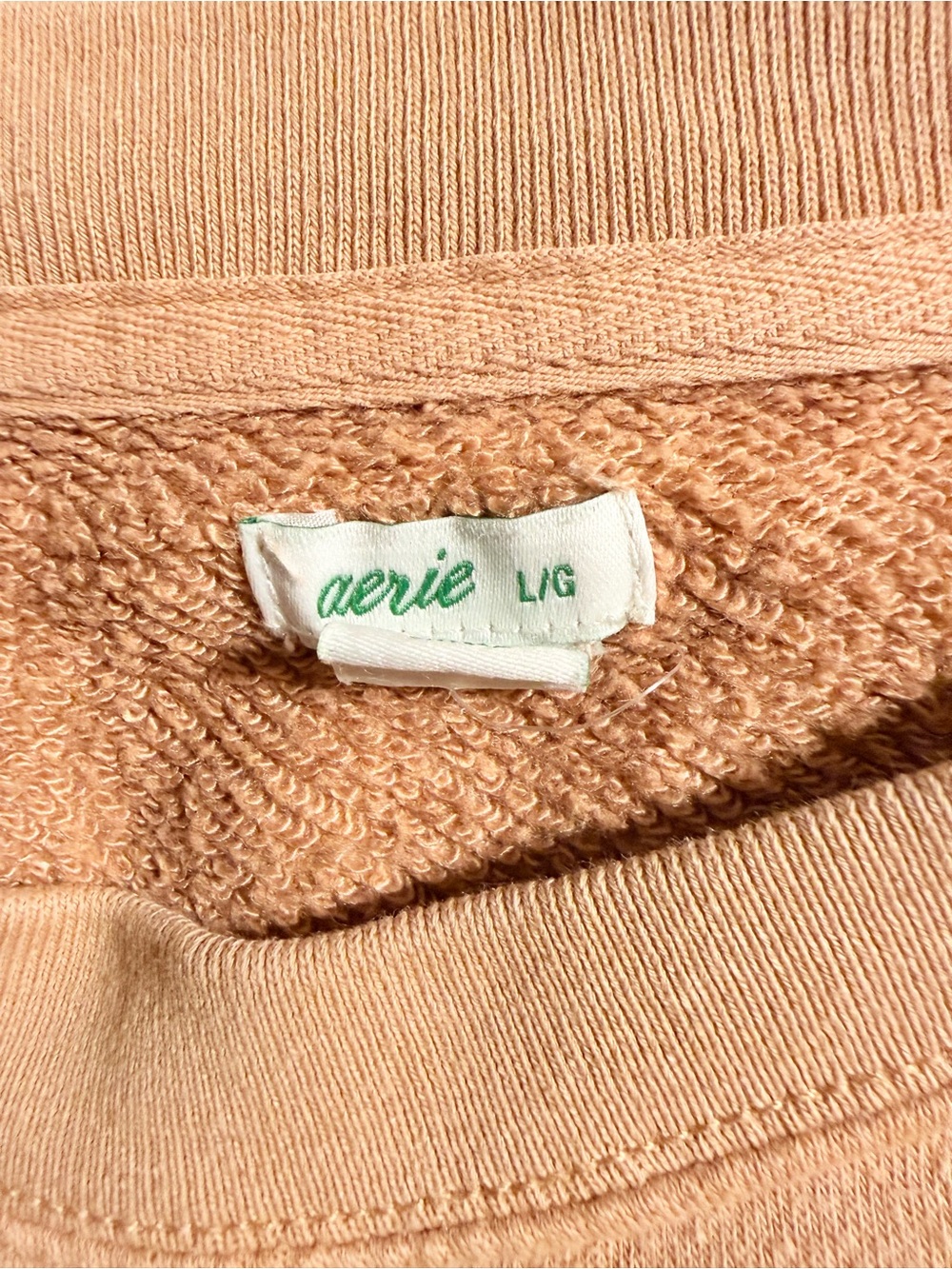 aerie Cropped Pocket Crew Sweatshirt - Rust - Picture 2 of 3